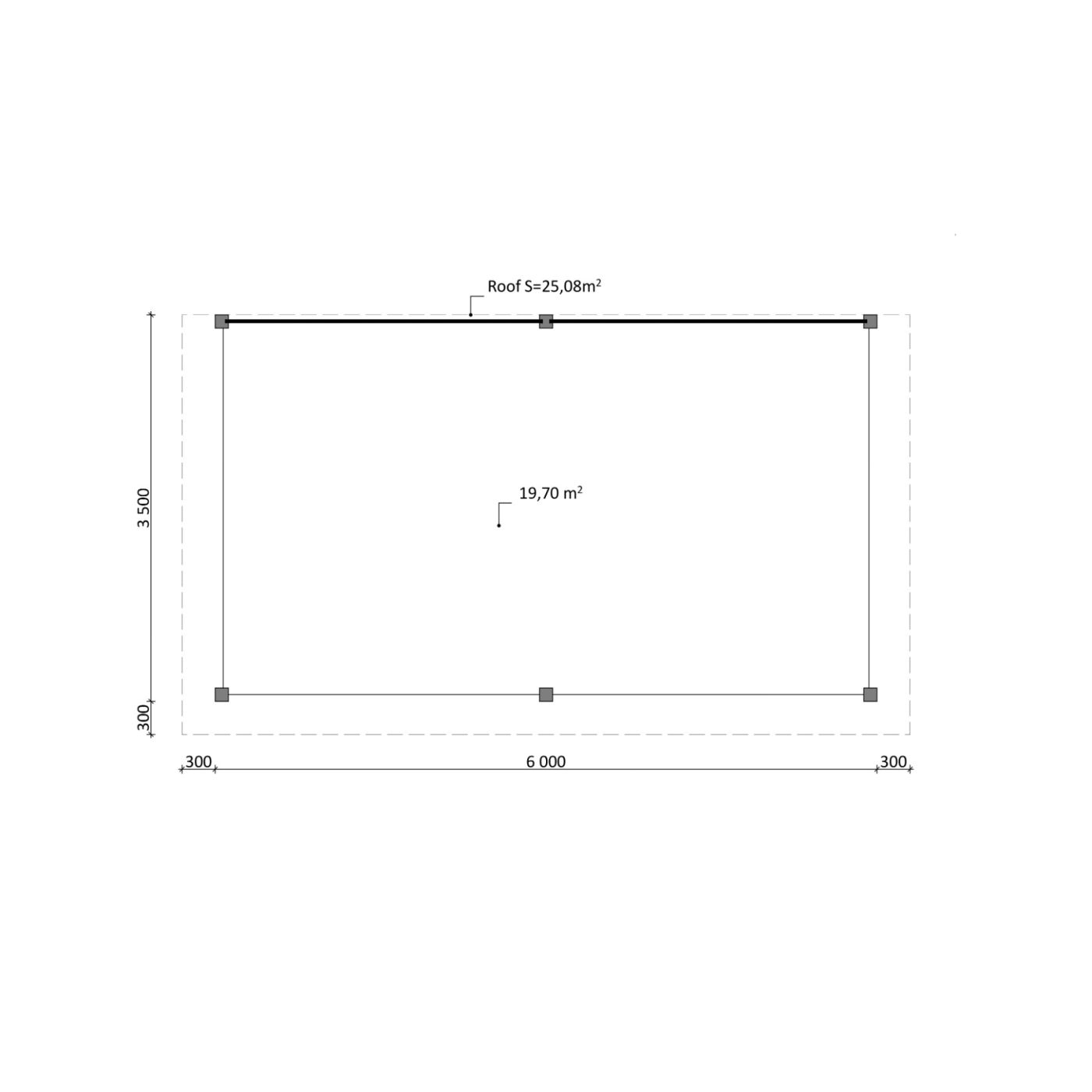 Overkapping Woodline 660cm x 380cm
