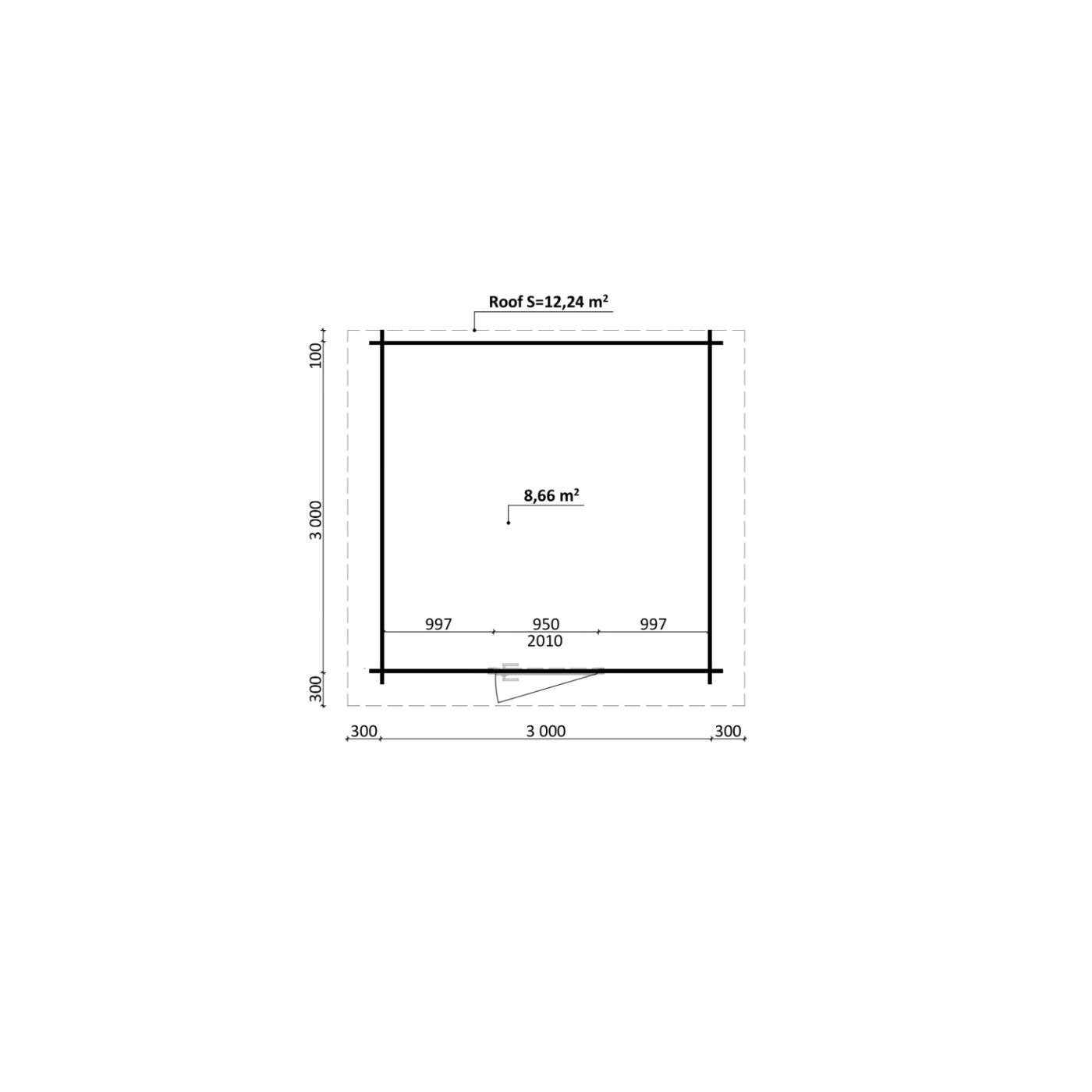 Schuur Greenline 360cm x 340cm