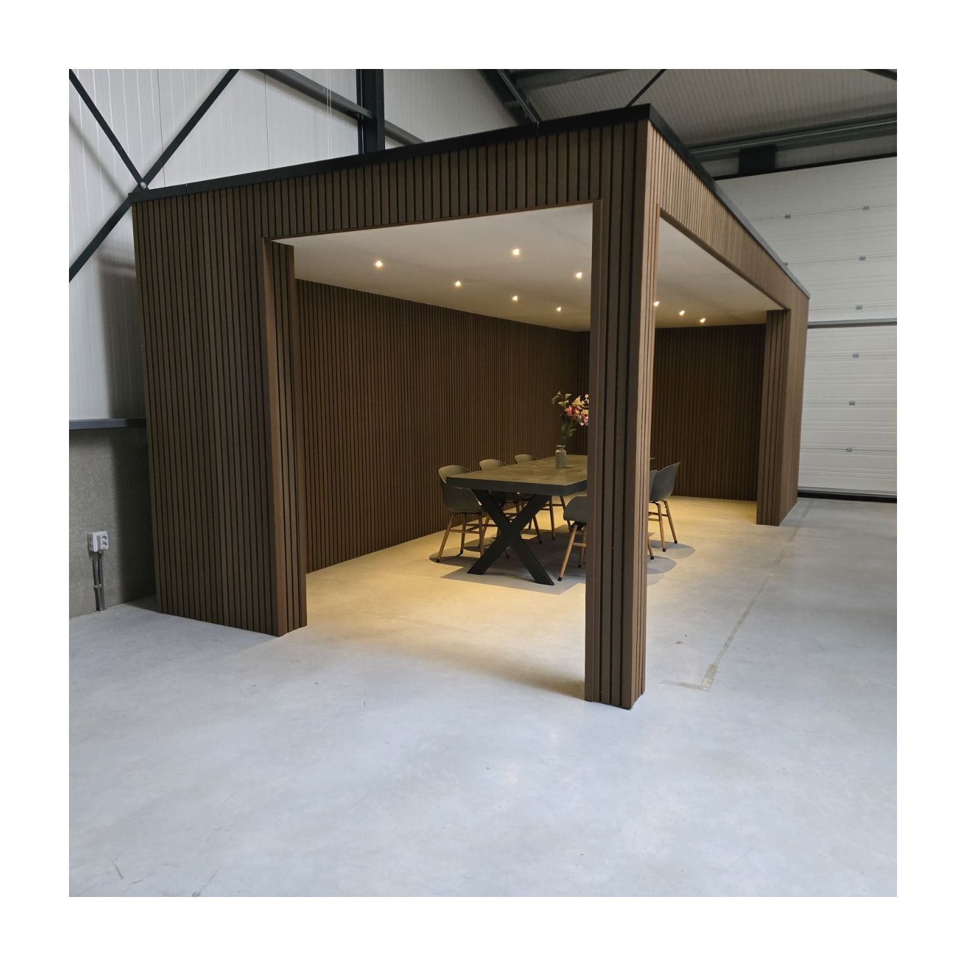 Overkapping Composiet Rhombus Teak 700cm x 370cm (500 - 200)