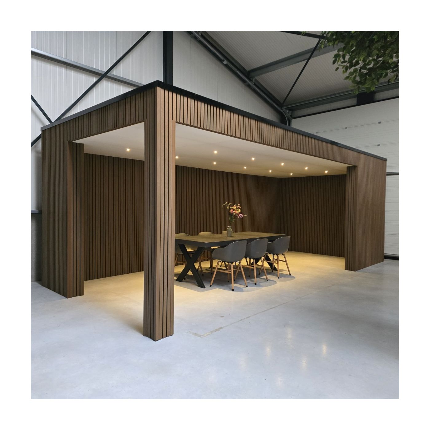 Overkapping Composiet Rhombus Teak 600cm x 370cm (400 - 200)